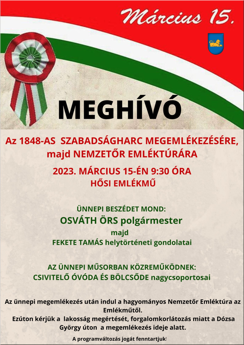 Meghívó megemlékezésre és emléktúrára!