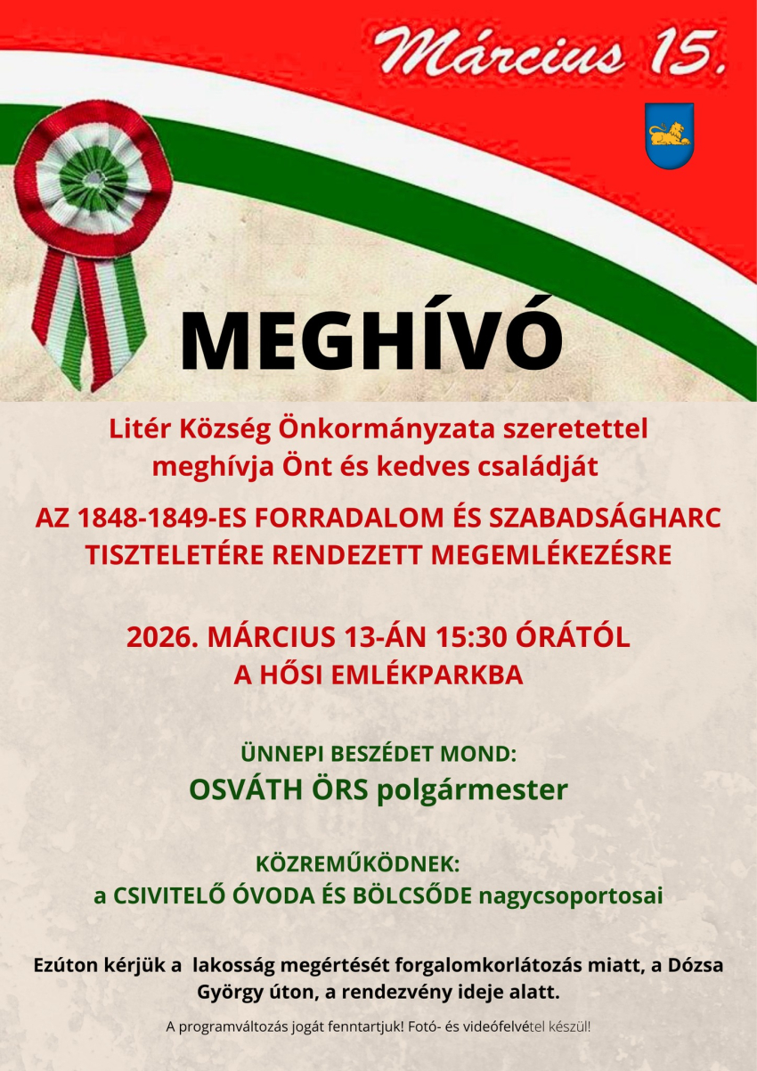 Meghívó megemlékezésre!