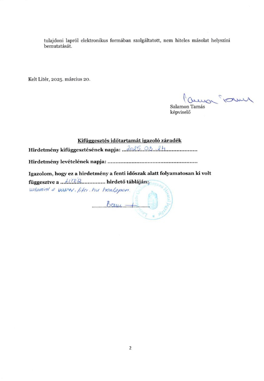Hirdetmény - Vadászati haszonbér földtulajdonosok részére történő kifizetéséről