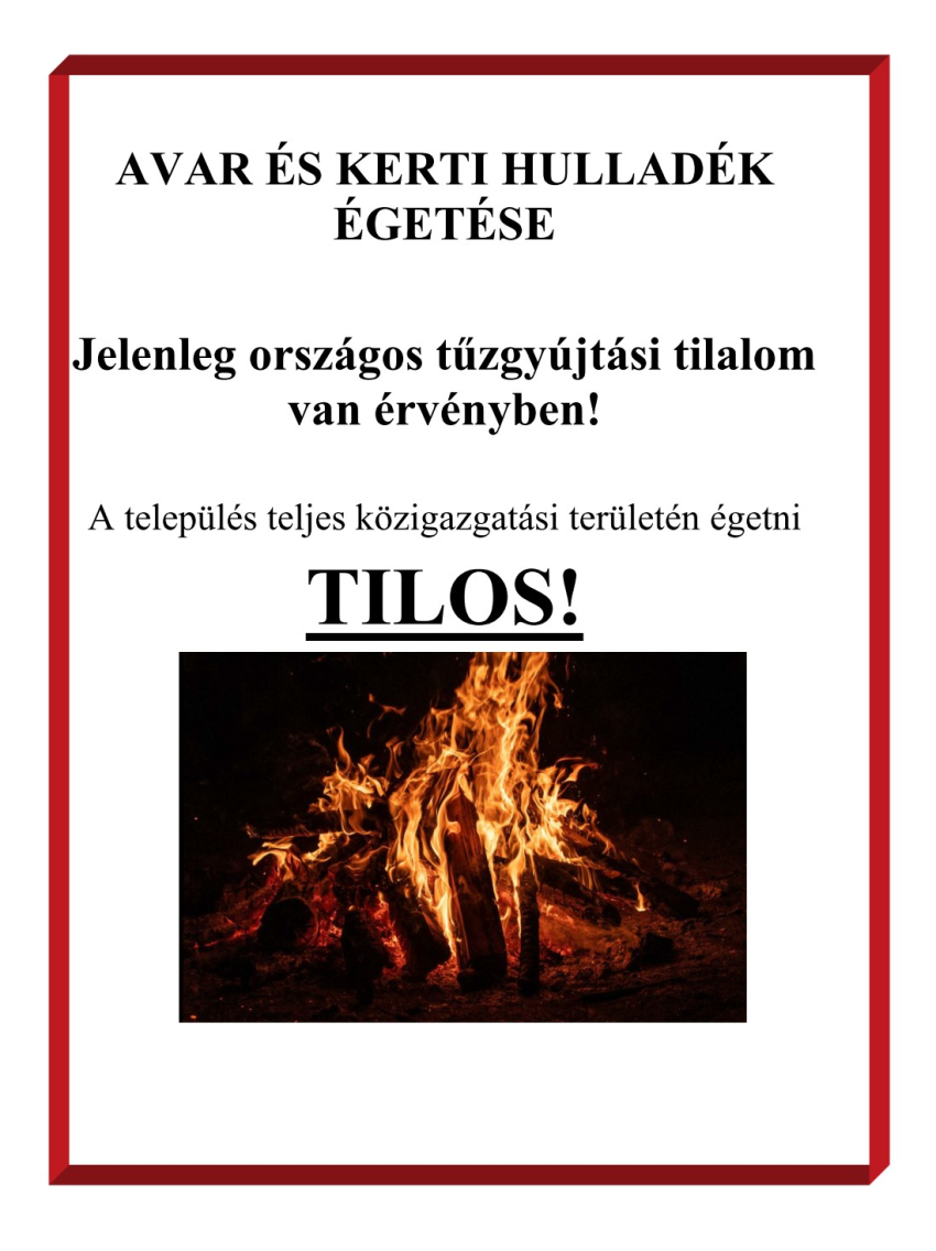 Országos tűzgyújtási tilalom van!