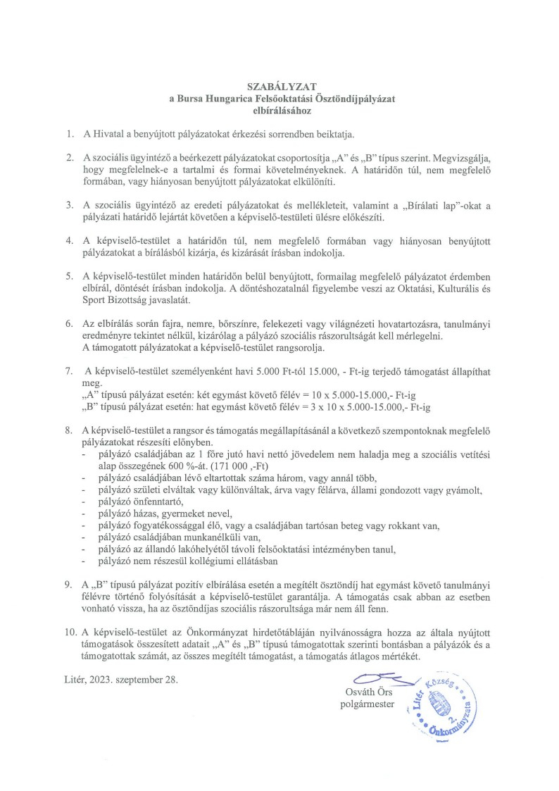 Bursa Hungarica Ösztöndíjpályázat 2027.