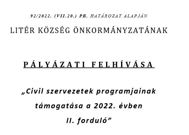 Civil szervezetek programjainak támogatása - 2022. II. forduló