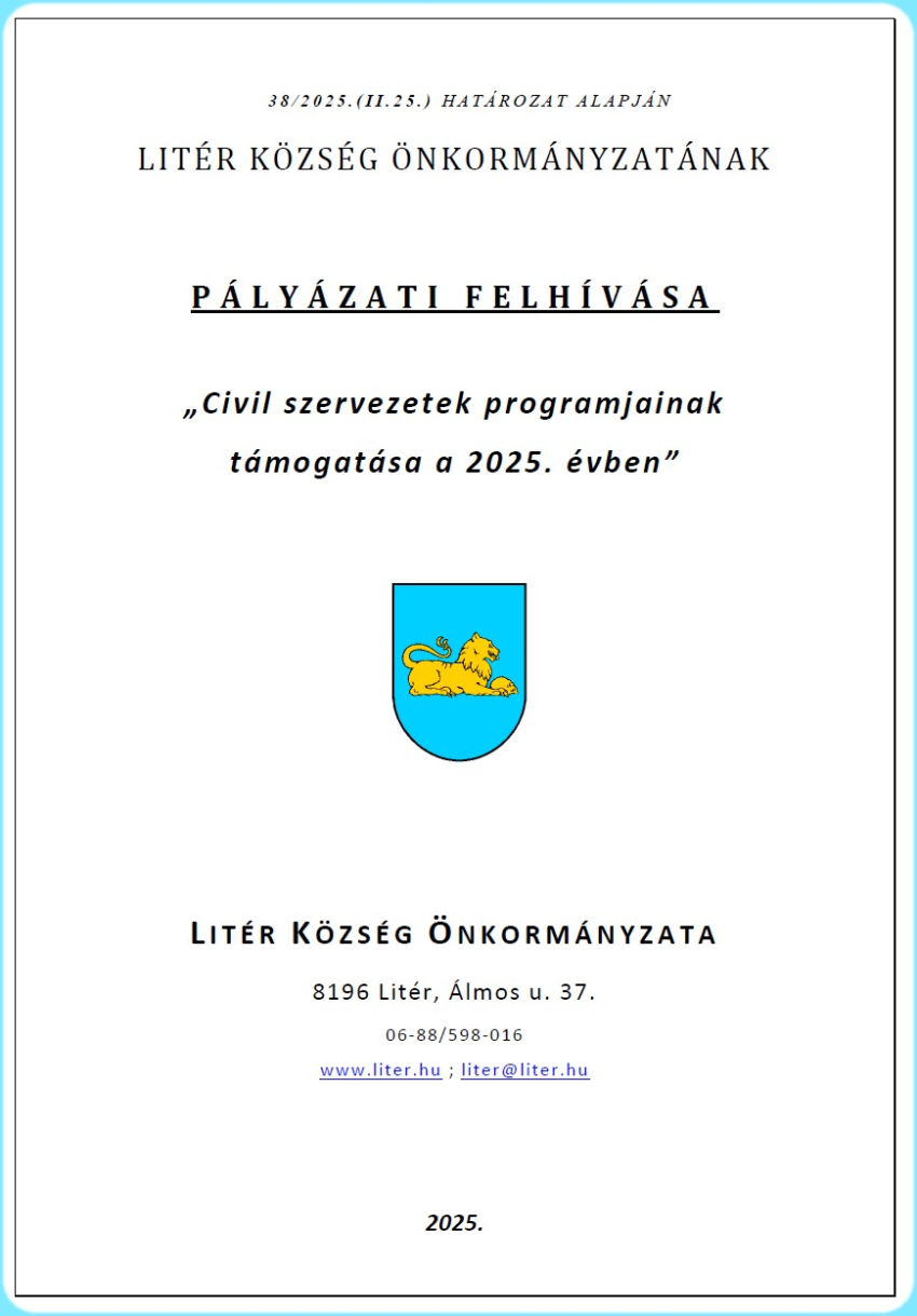 Pályázati felhívás - Civil szervezetek programjainak támogatása 2025.