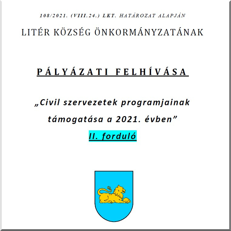 Civil szervezetek programjainak támogatása - 2021. II. forduló!