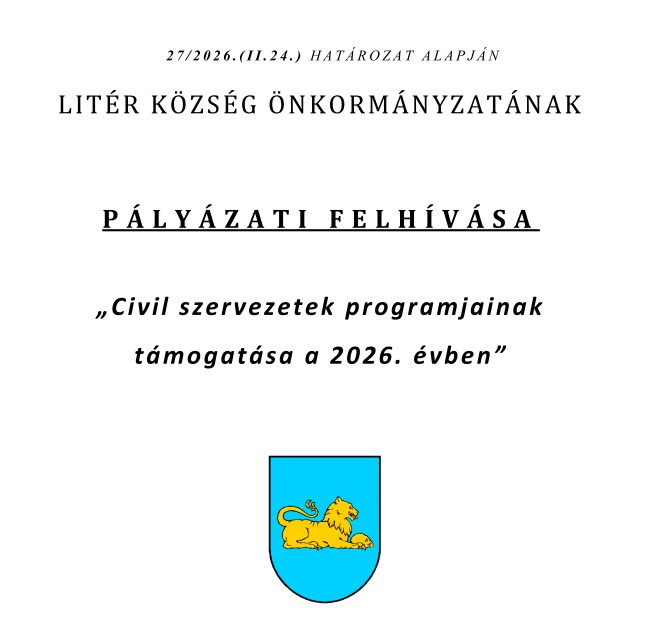 Pályázati felhívás - Civil szervezetek programjainak támogatása 2026.