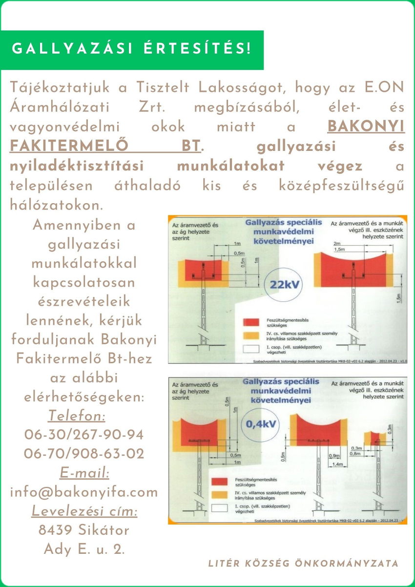 Értesítés gallyazásról!