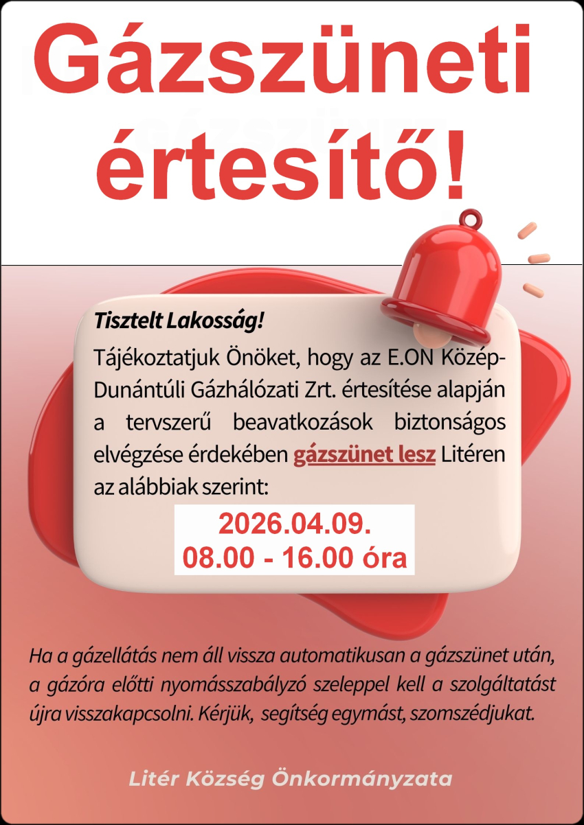 Értesítés gázszünetről!