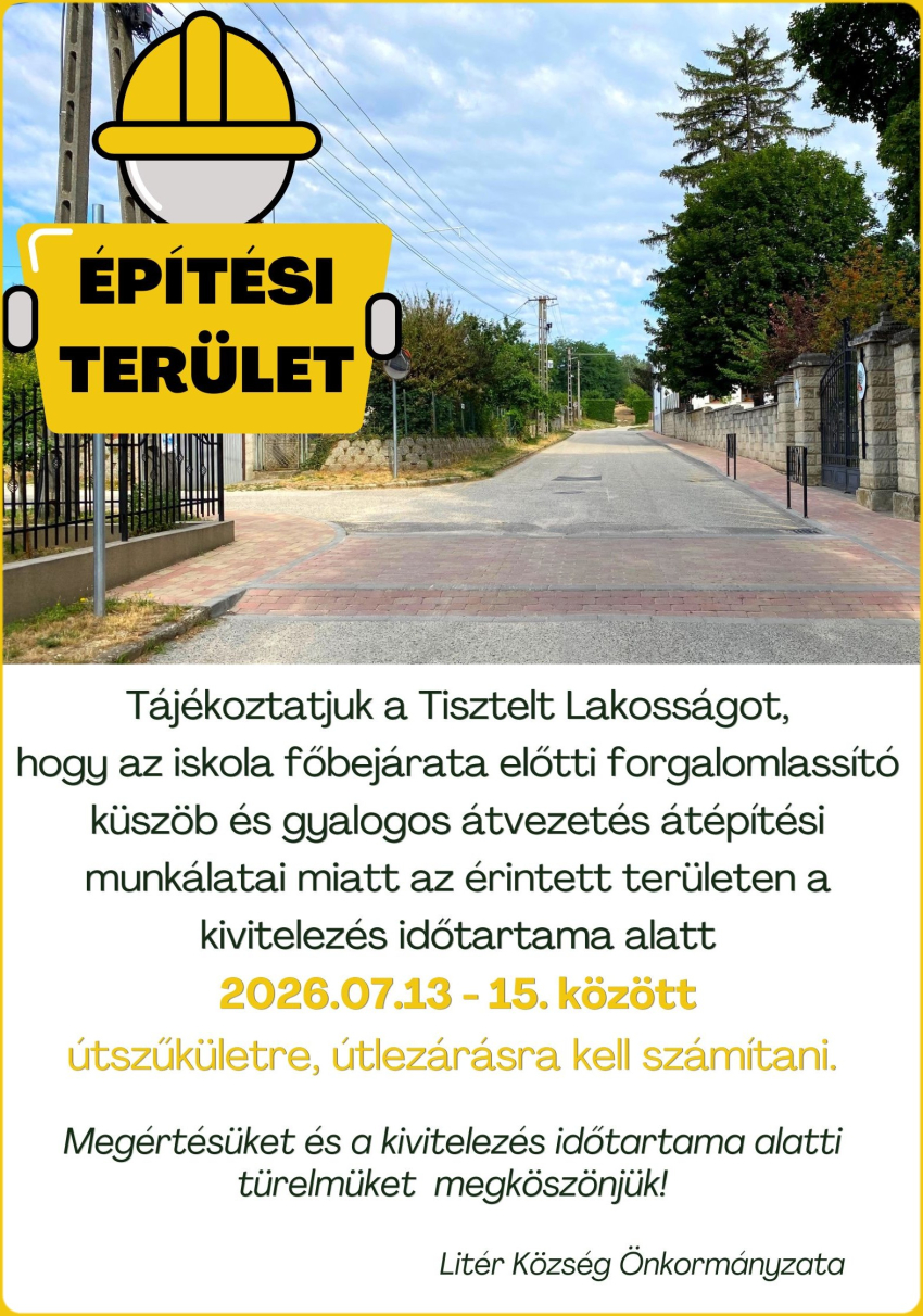 Tájékoztató forgalmi rend változásról!