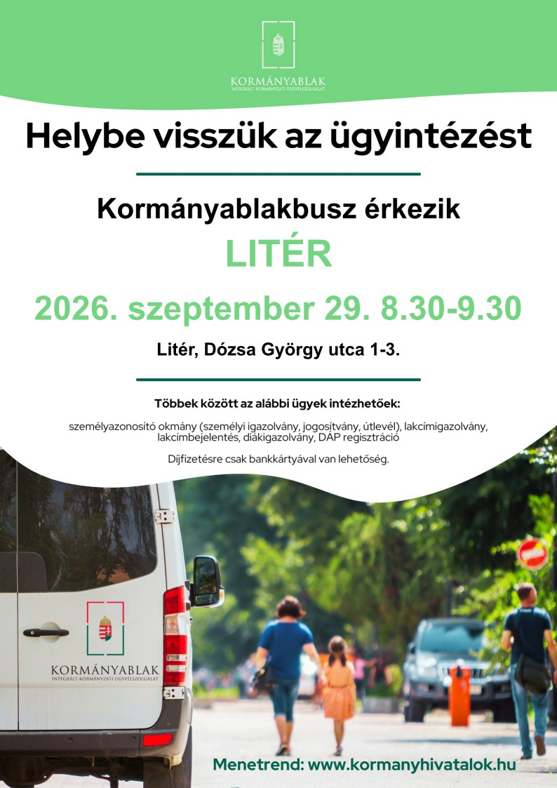 Kormányablak busz Litéren - 2026.09.29.
