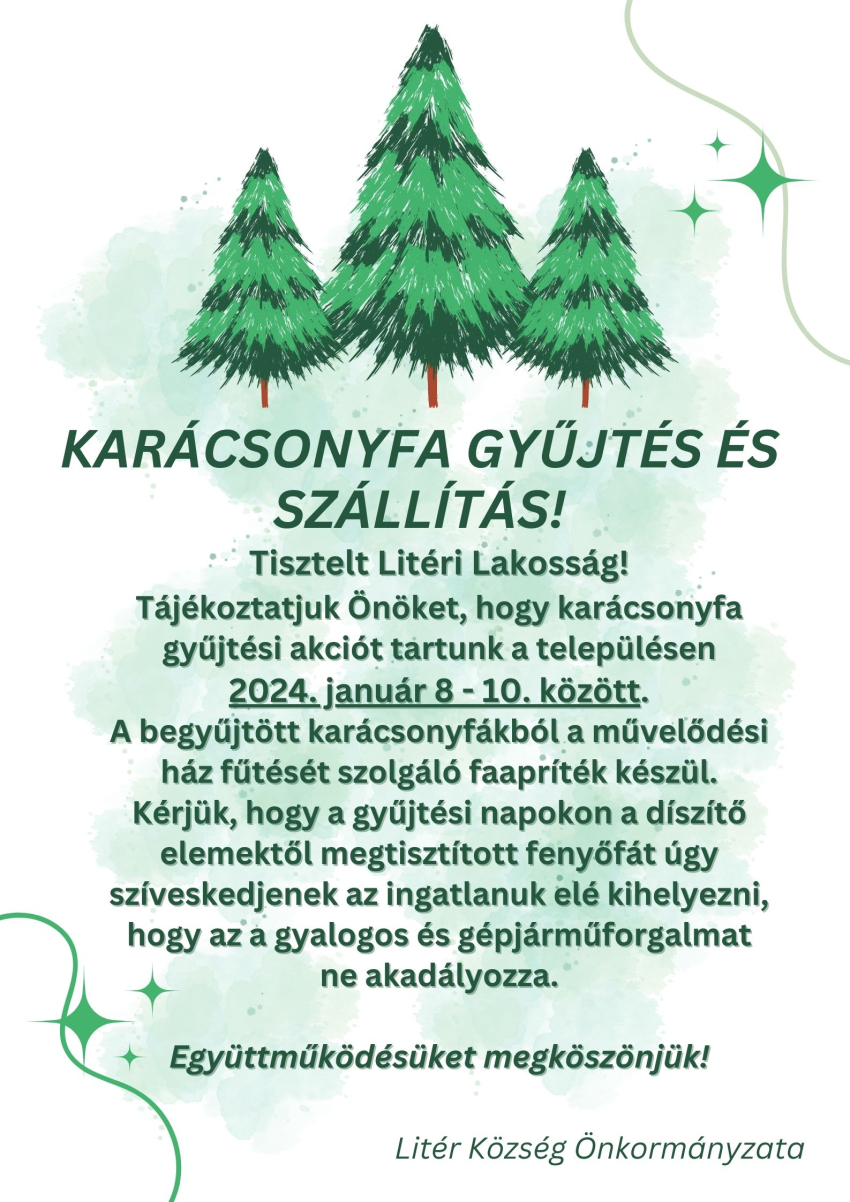 Karácsonyfa gyűjtés és szállítás!