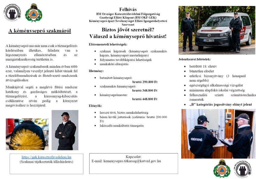 Felhívás - Kéményseprő állás!