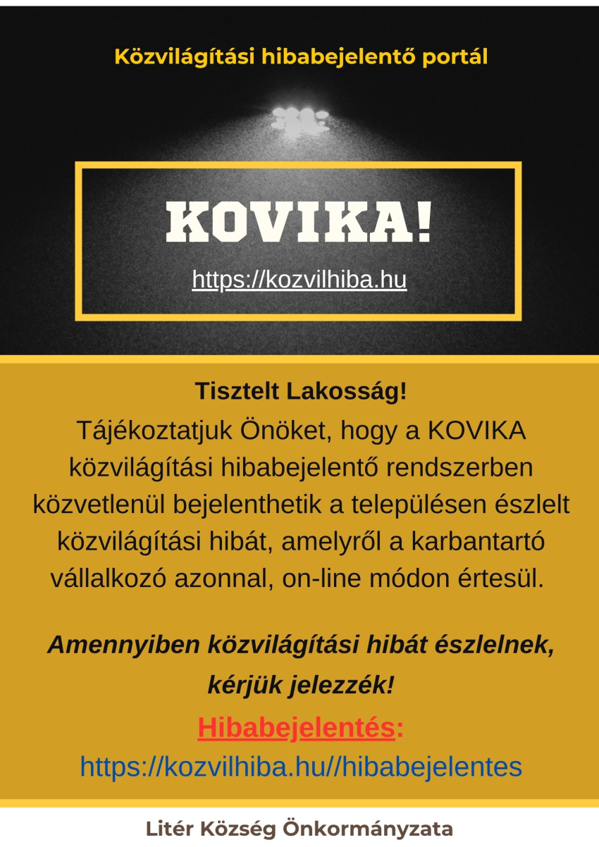 Tájékoztató közvilágítási hibabejelentő portálról!