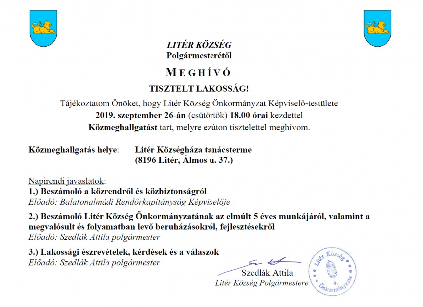 Közmeghallgatás!