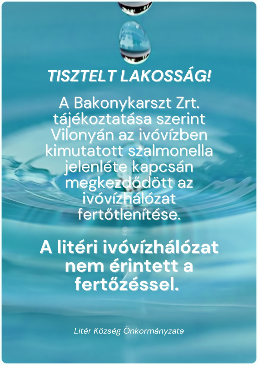 Lakossági tájékoztatás ivóvízről!