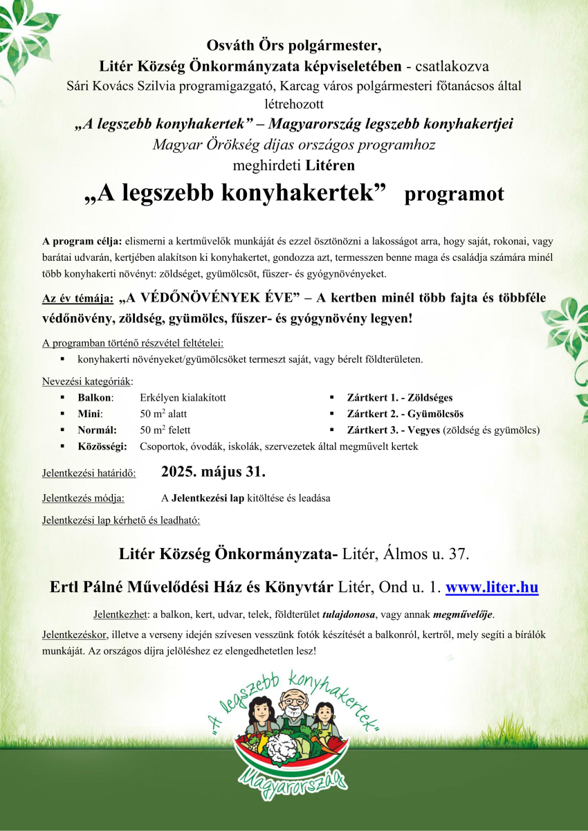 "A legszebb konyhakertek" Program!