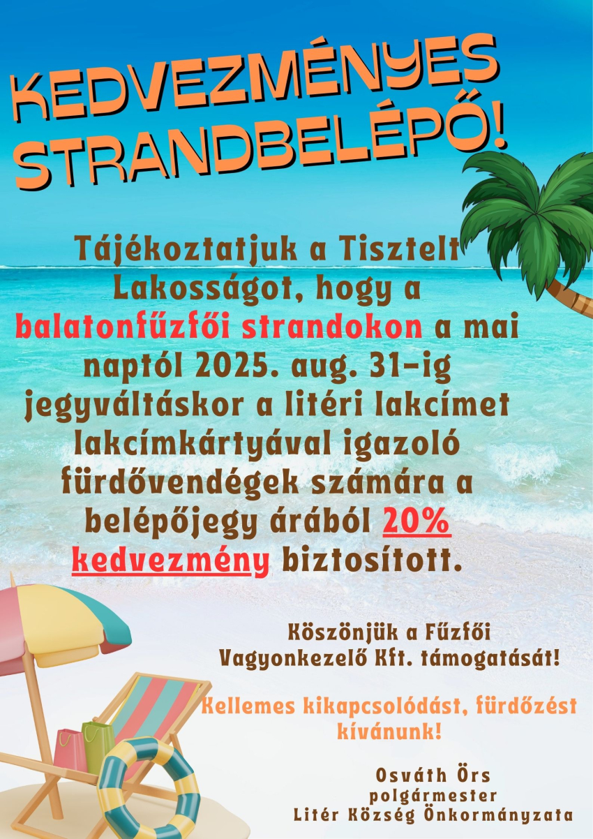 Kedvezményes strandbelépő!