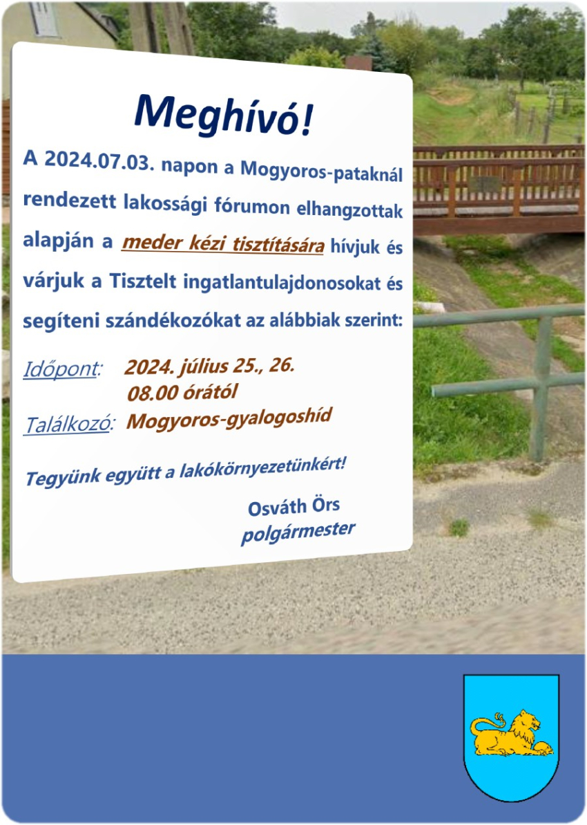 Meghívó patakmeder kézi tisztítására!