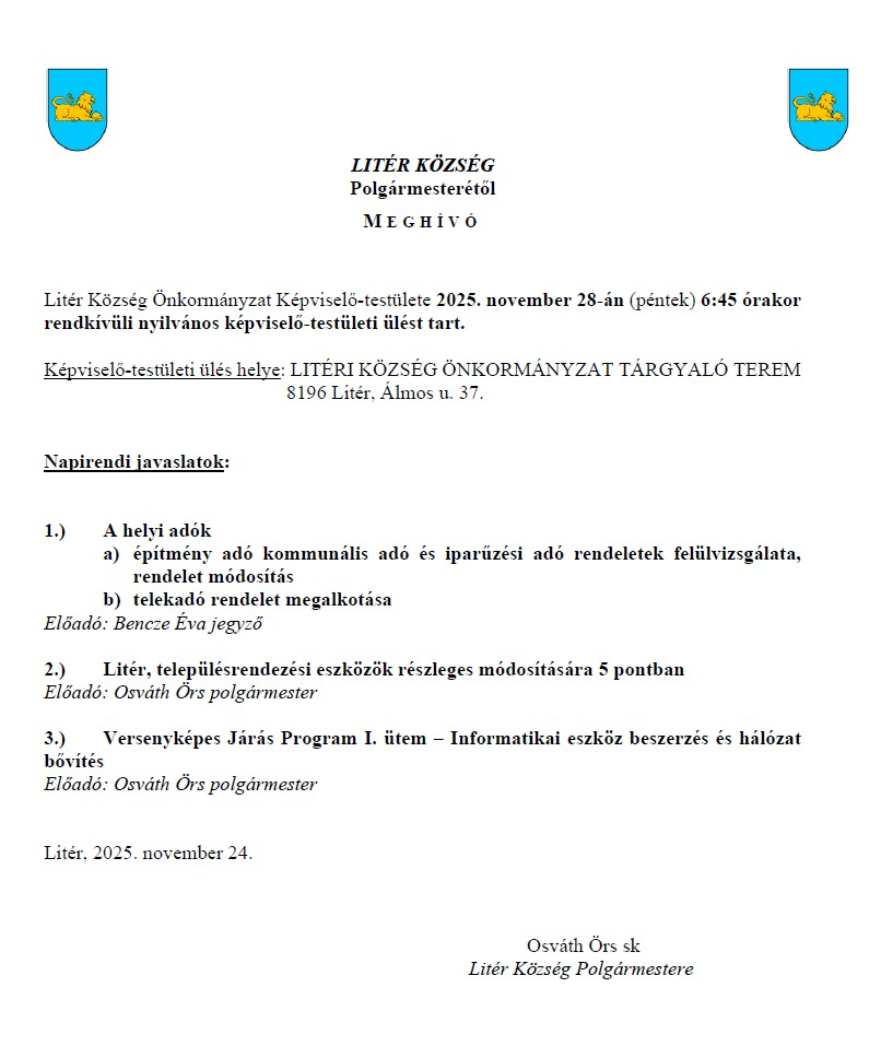 Képviselő-testületi ülés - 2025.11.28.
