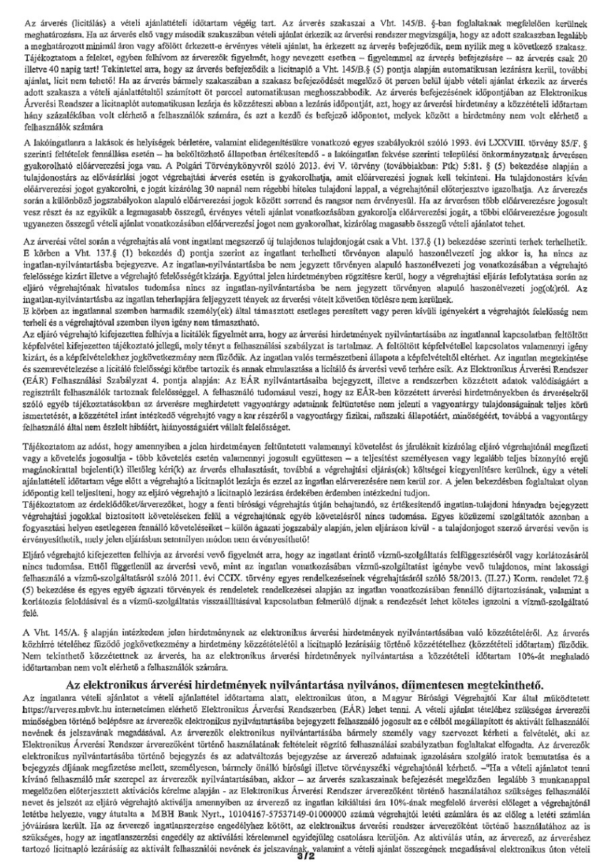 Ingatlanárverési hirdetmény - Litér, Bajcsy-Zs. E. u. 39. 