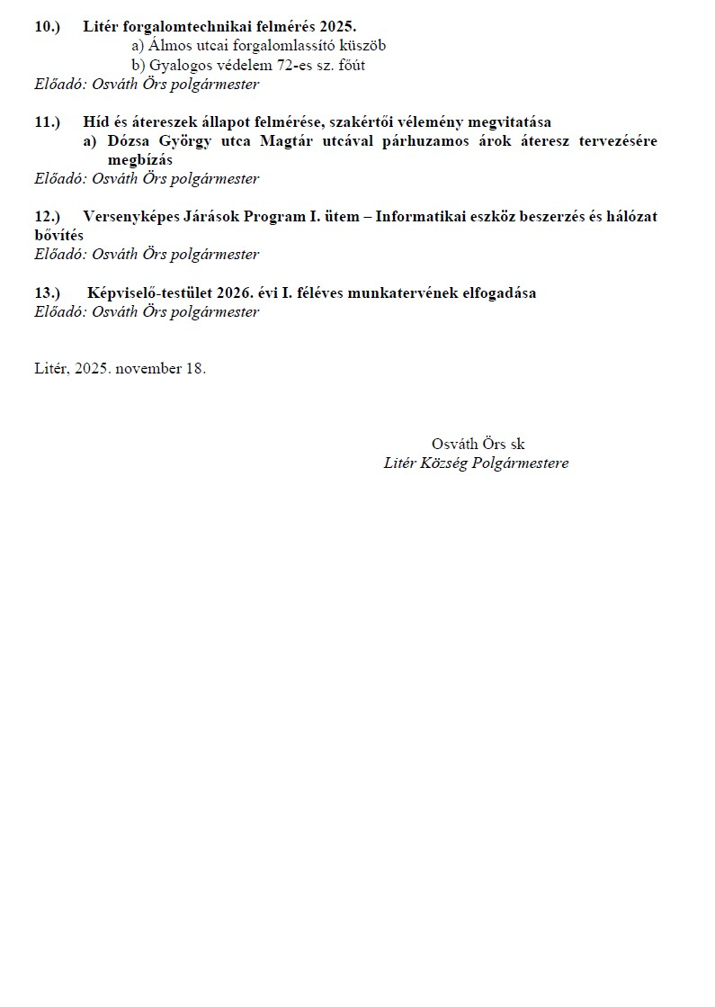 Bizottsági és Képviselő-testületi ülés - 2025.11.27.