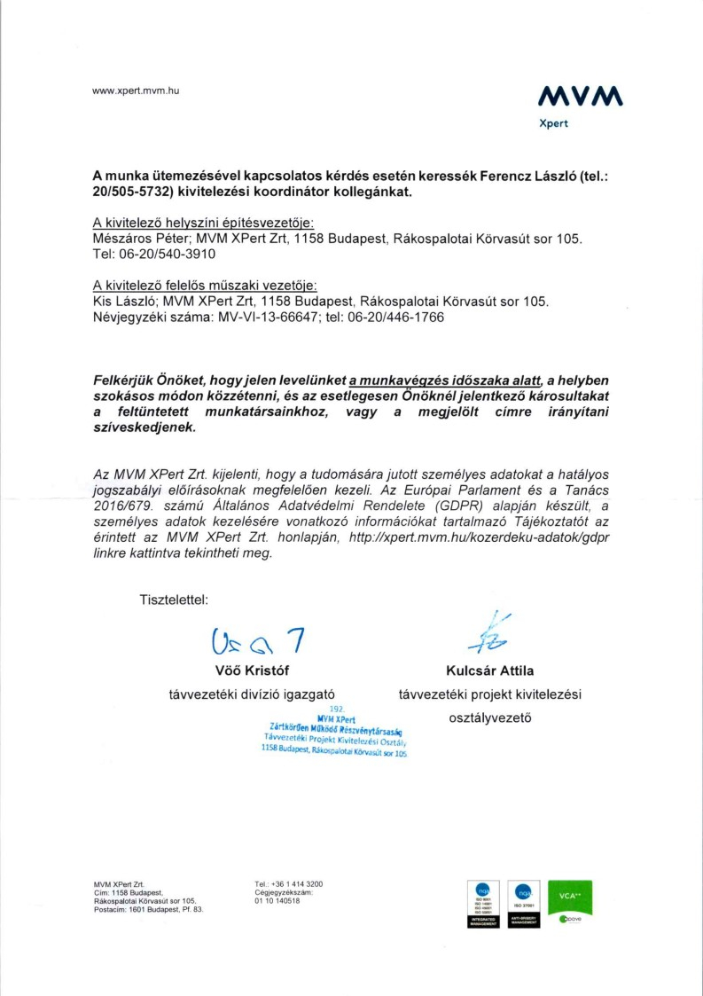 Tájékoztató Litér-Hévíz 400 kV-os távvezeték nyomvonal oszlopalapjainak felújítási munkálatai