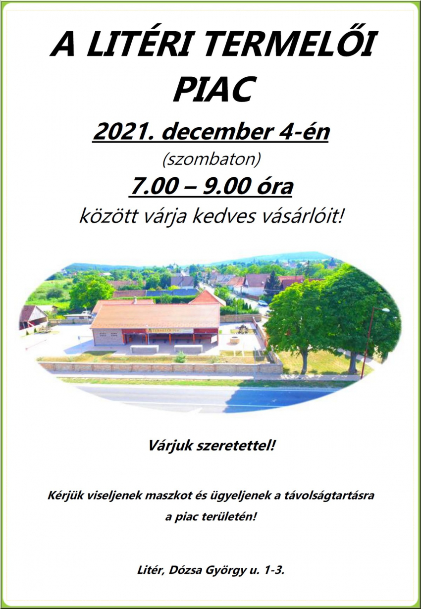 Termelői piac - 2021.12.04.