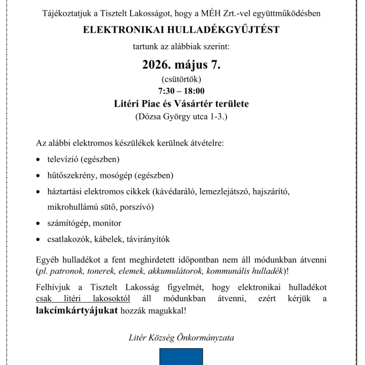 Elektronikai hulladékgyűjtés!