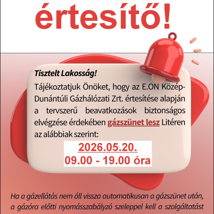 Gázszüneti értesítő!
