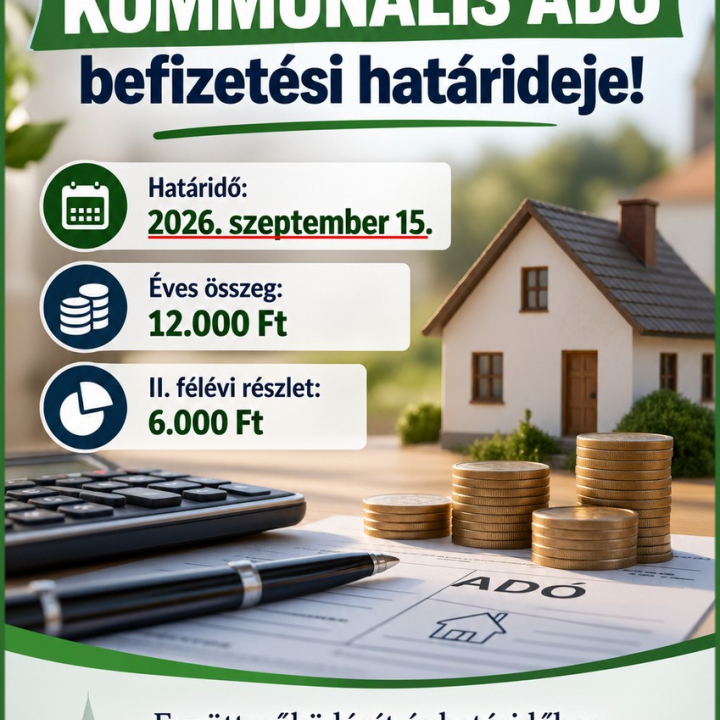 Figyelem - Kommunális adó befizetési határidő!