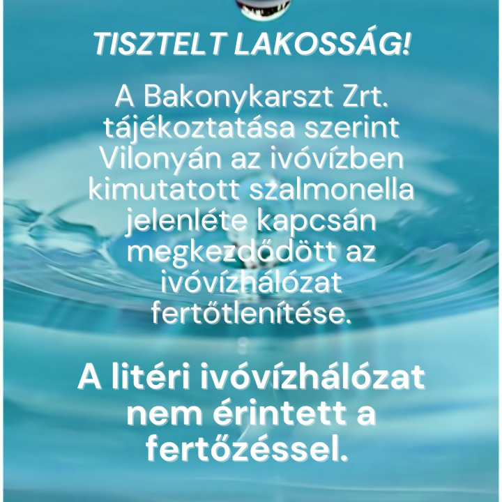 Lakossági tájékoztatás ivóvízről!