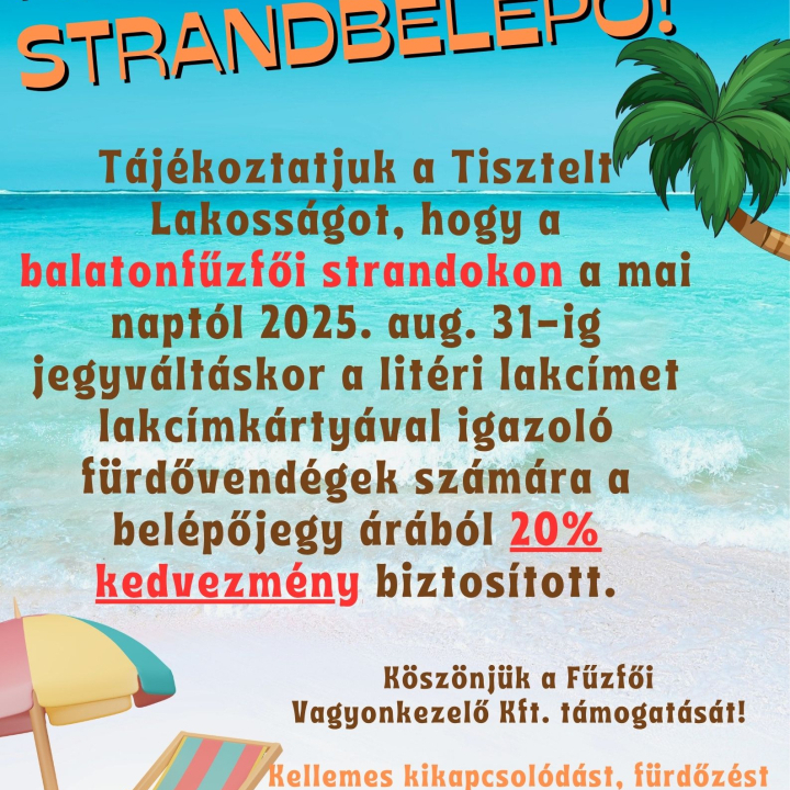 Kedvezményes strandbelépő!