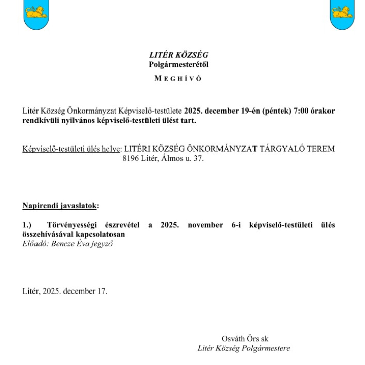 Képviselő-testületi ülés - 2025.12.19.