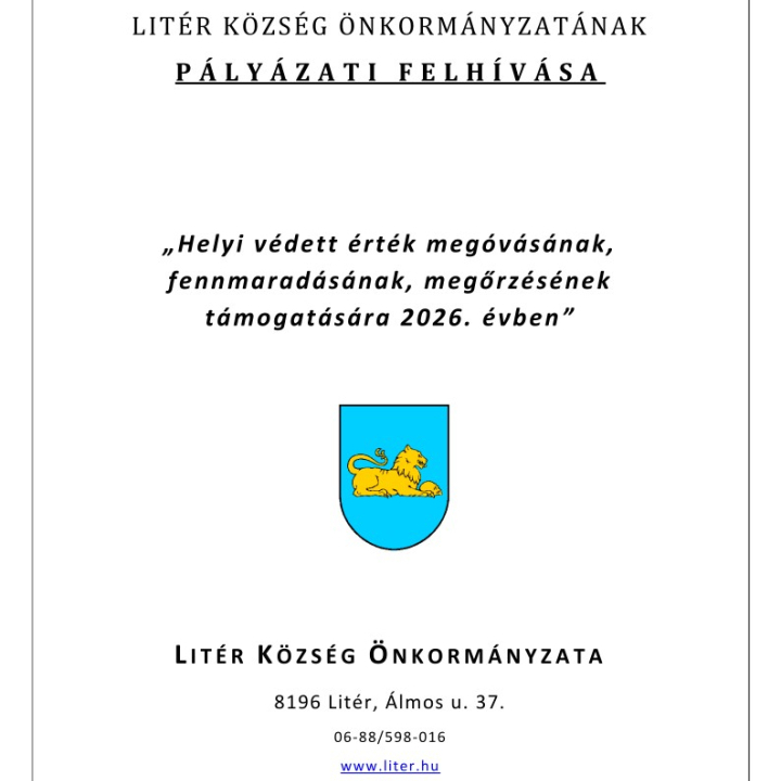 Pályázati felhívás helyi védett érték megóvásának támogatására!