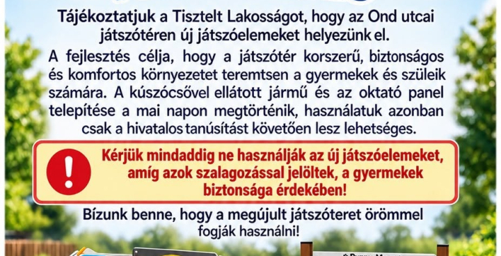 Ond utcai játszótérfejlesztés!