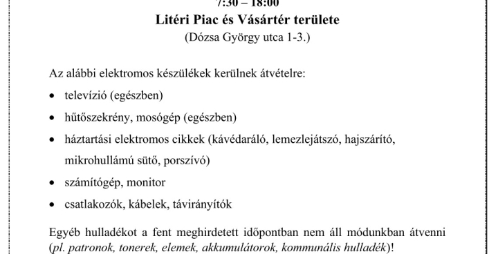 Elektronikai hulladékgyűjtés!