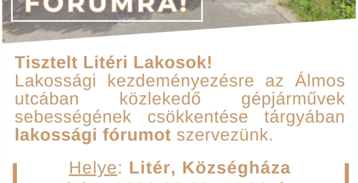 Meghívó lakossági fórumra 2026.03.03. 17.00 óra!