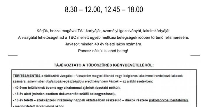 Tüdőszűrés Litéren!