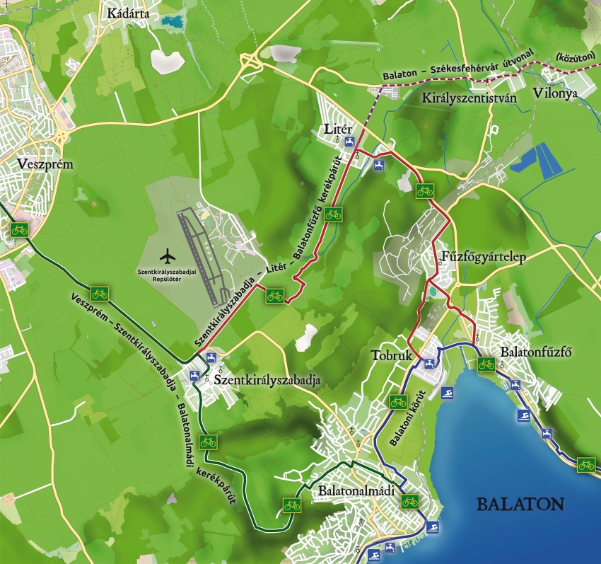 Kerékpáros turisztikai fejlesztés Balatonfűzfő-Litér-Szentkirályszabadja térségében