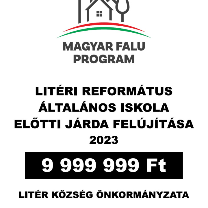 Magyar Falu Program - Litéri Református Általános Iskola előtti járda felújítása